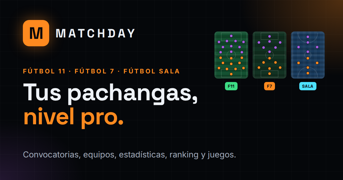Matchday — tus pachangas, nivel pro